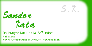 sandor kala business card